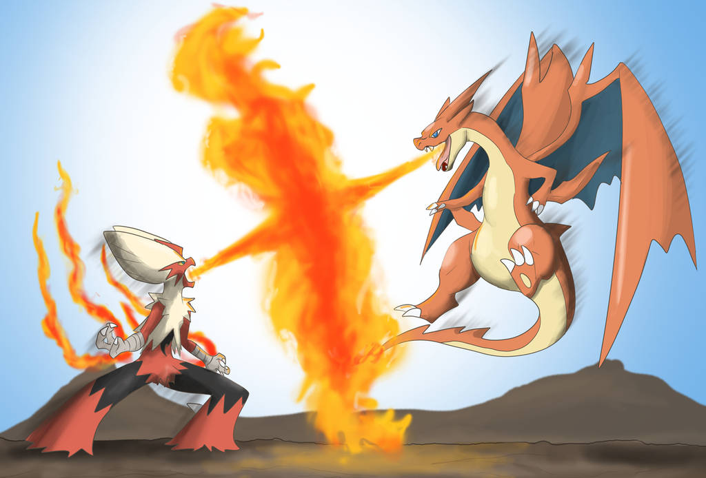 Pokemon Blaziken Charizard Fire Fight
