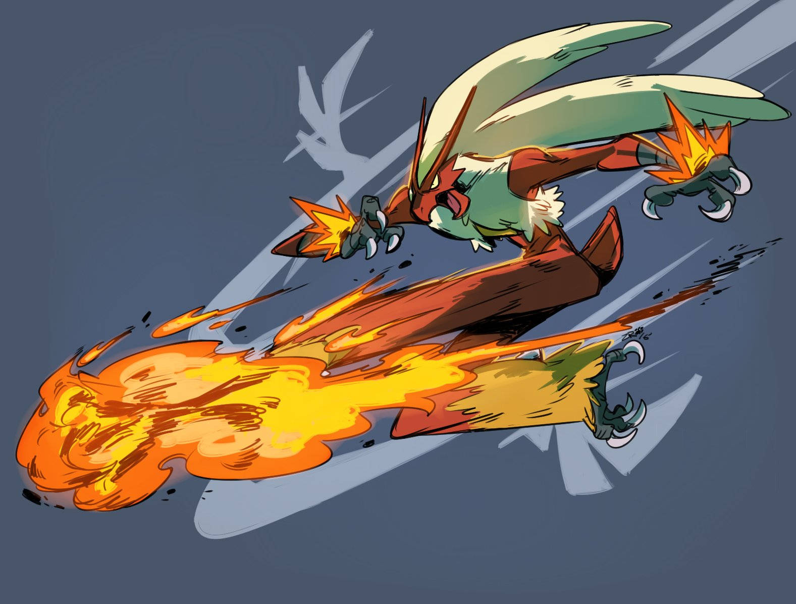 Pokemon Blaziken Powerful Blaze Kick