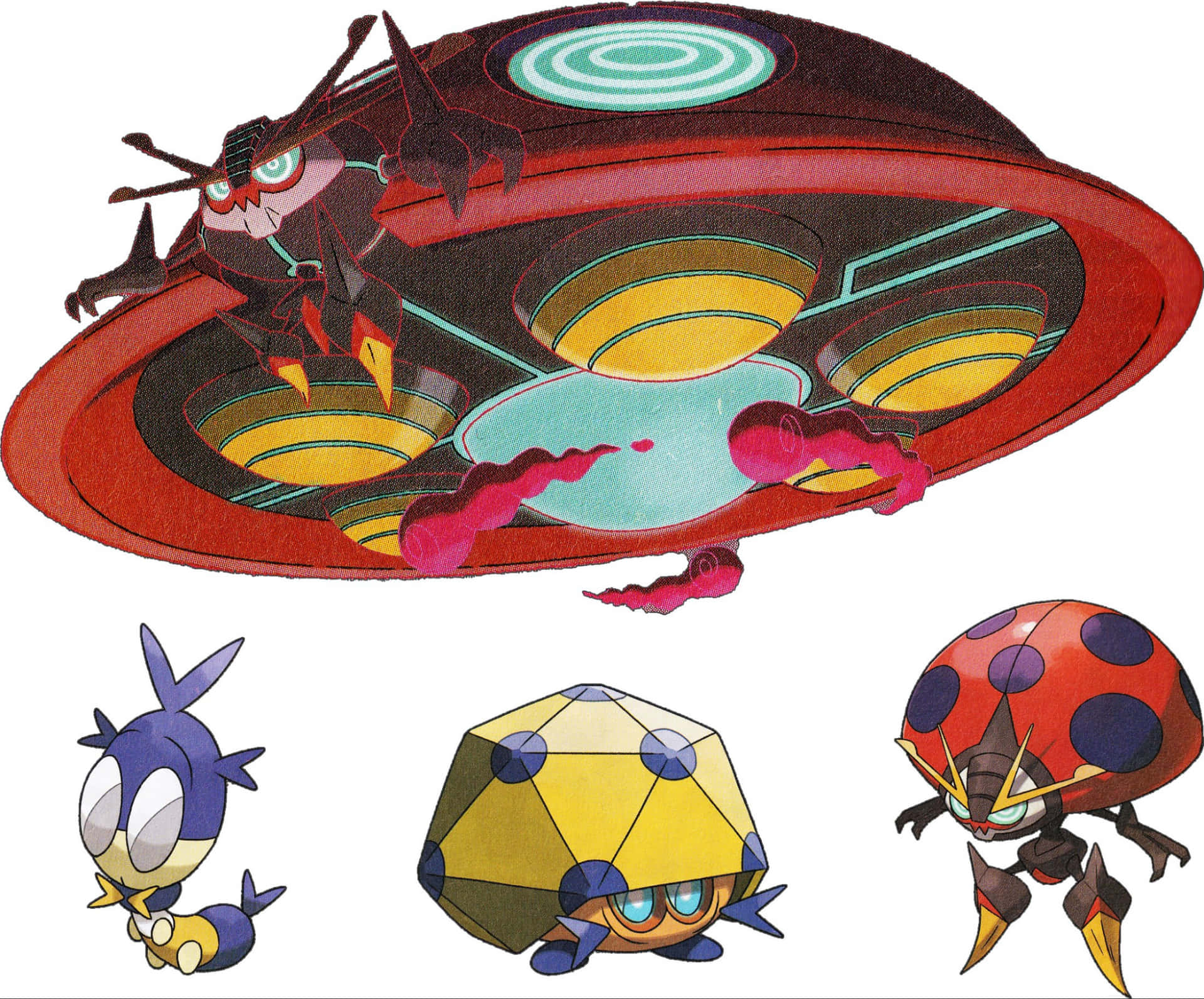 Pokémon Blipbug With Bug Spaceship Wallpaper