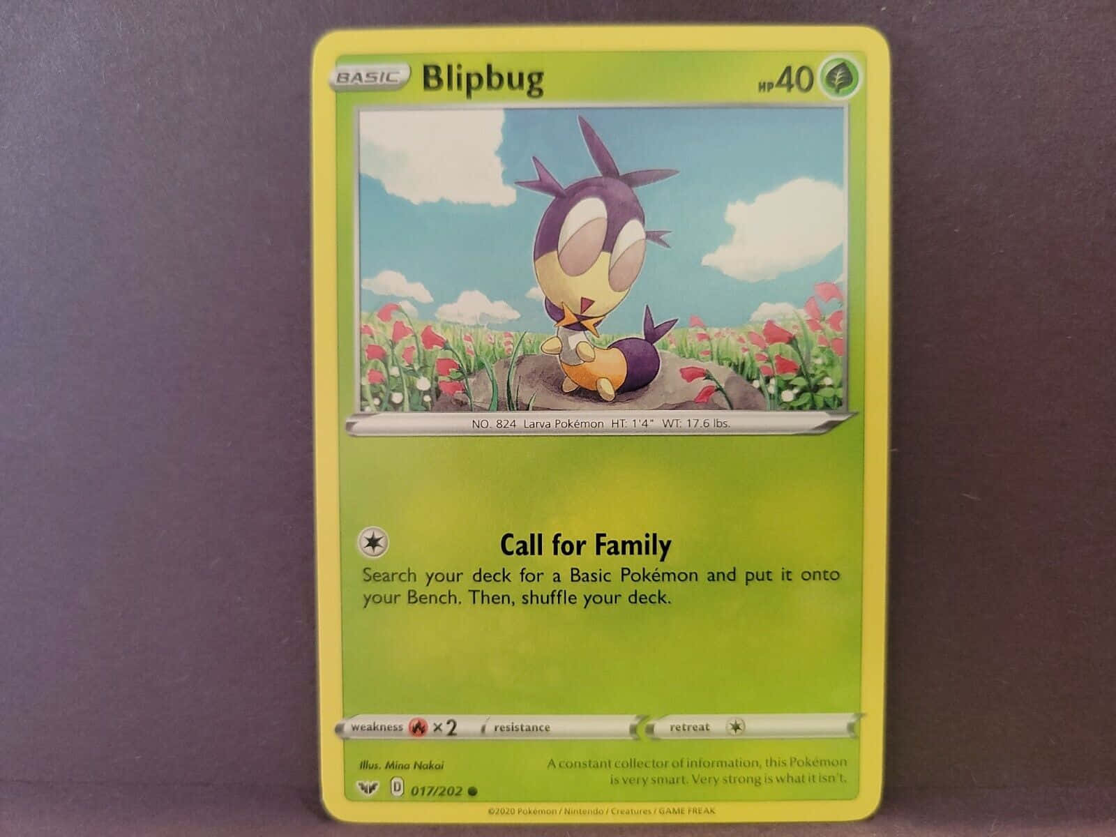 Pokémon Blipbug Yellow Game Card Wallpaper