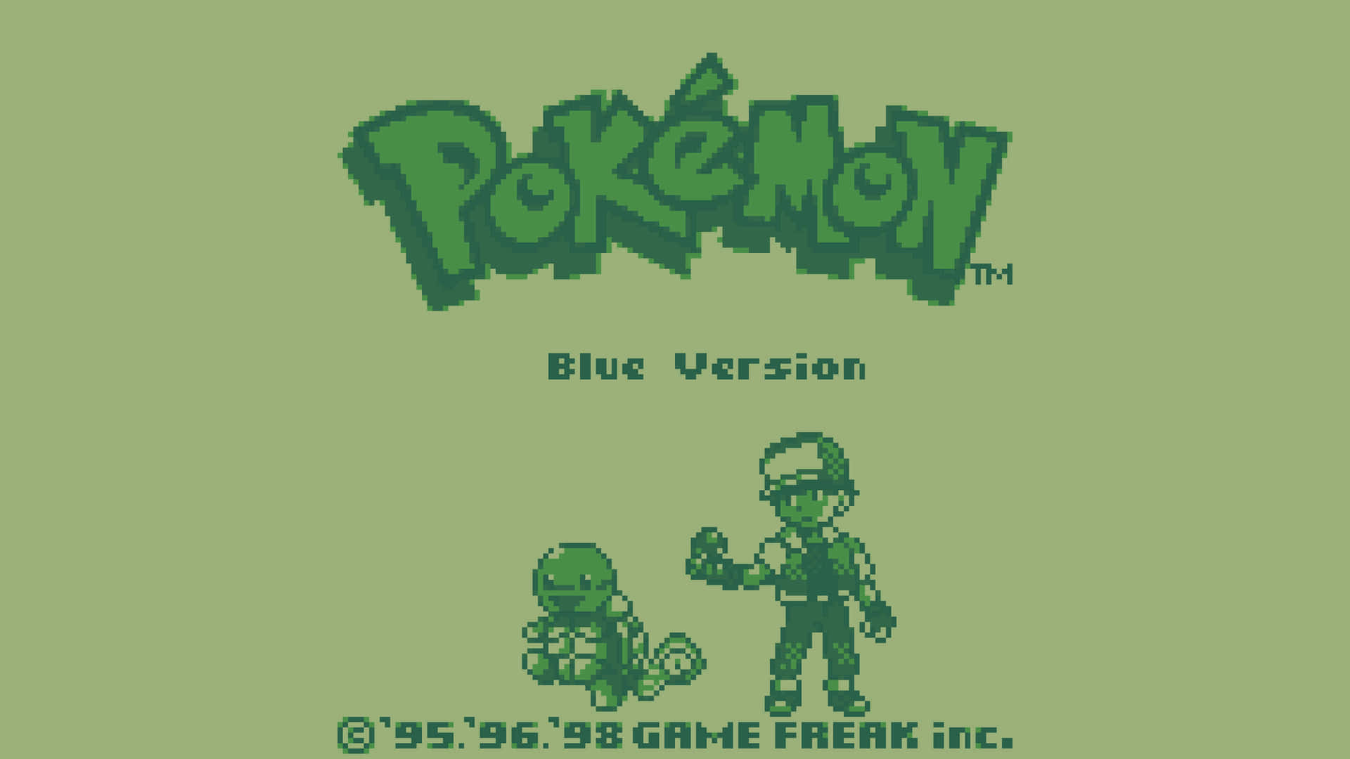Pokemon Blue Version Gameboy Title Screen Wallpaper