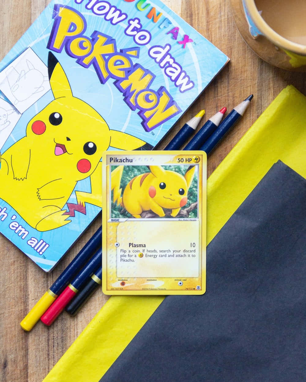 Pikachu Flay Lay Pokemon Card Background