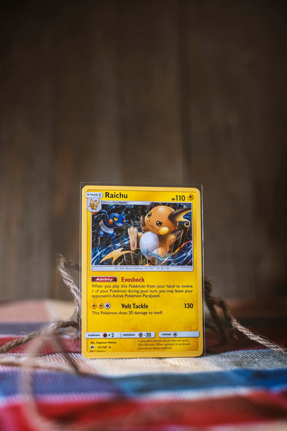 Yellow Raichu Pokemon Card Background