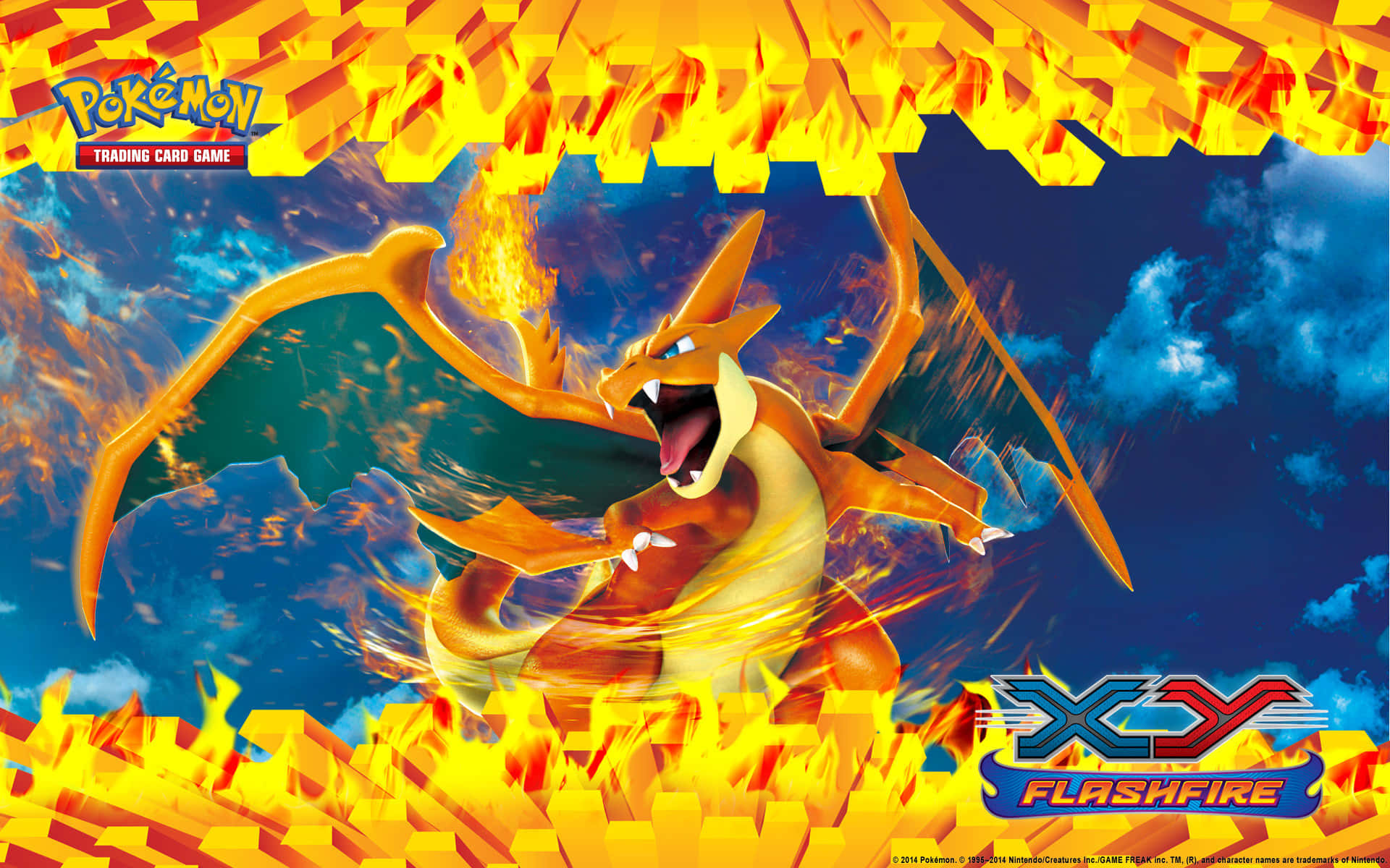 Mega Charizard Y Pokemon Card Background