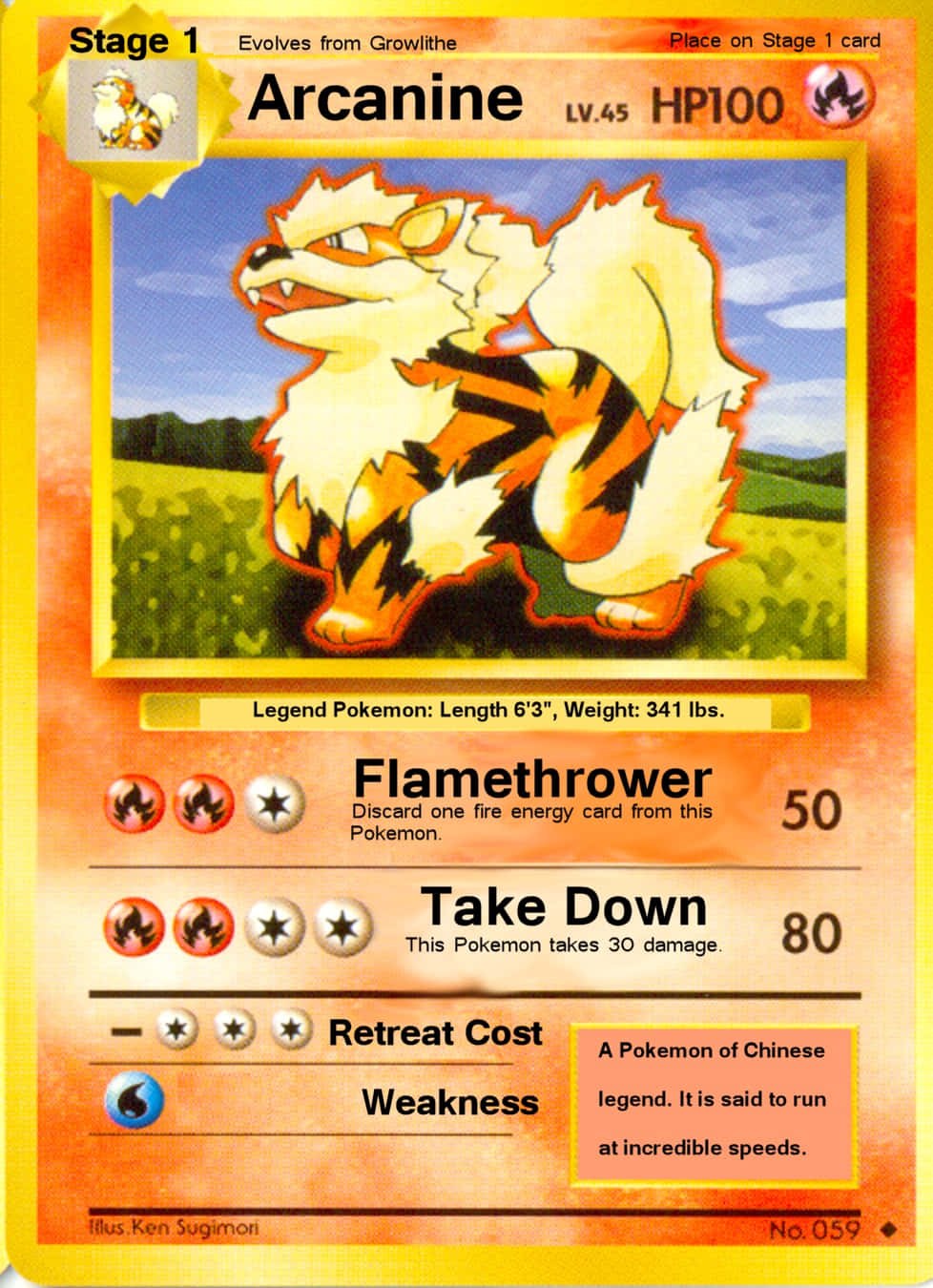 First Edition Arcanine Pokemon Card Background