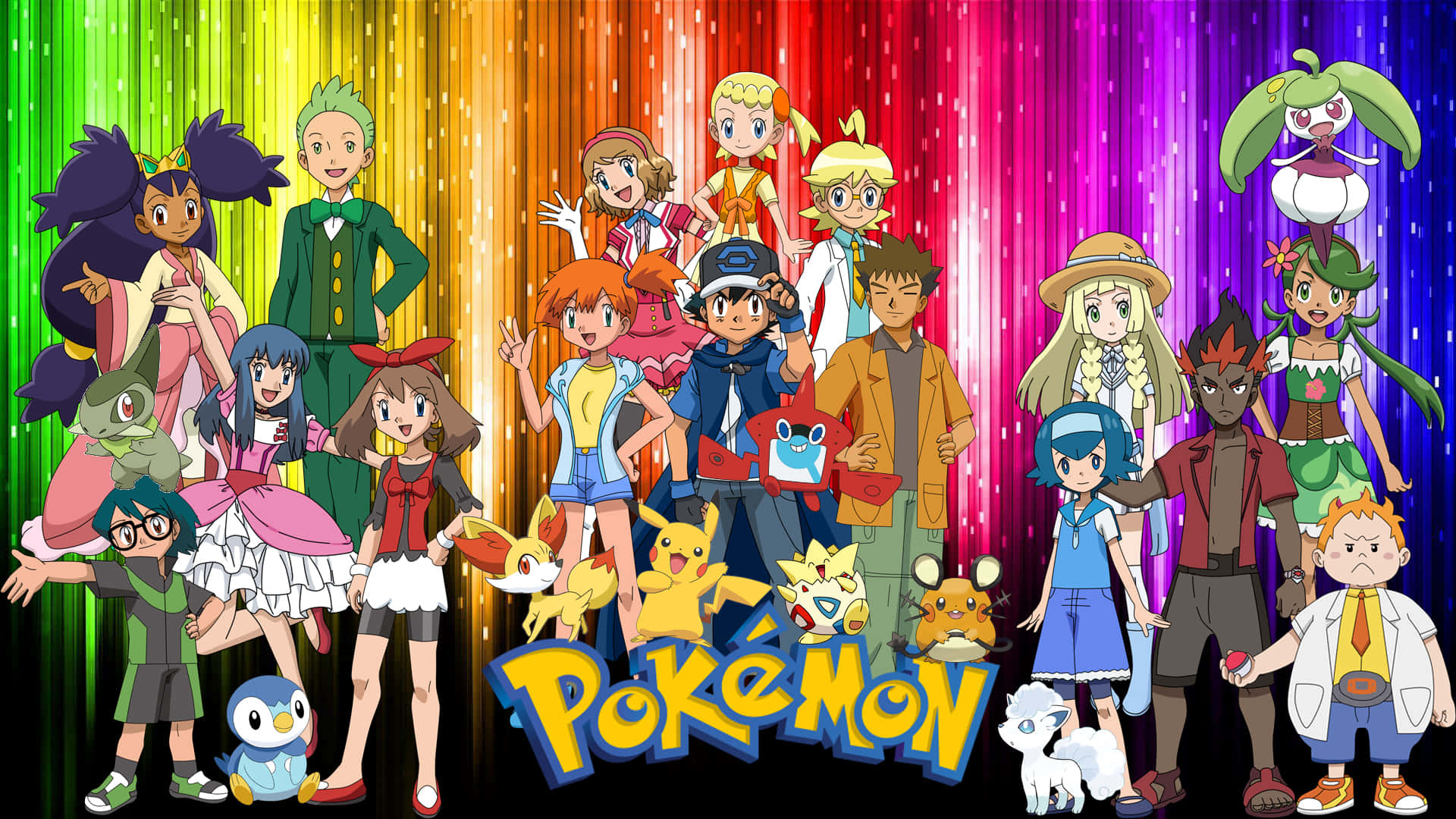 Exciting Pokémon Adventure Awaits - Featuring Ash, Pikachu, and Friends Wallpaper