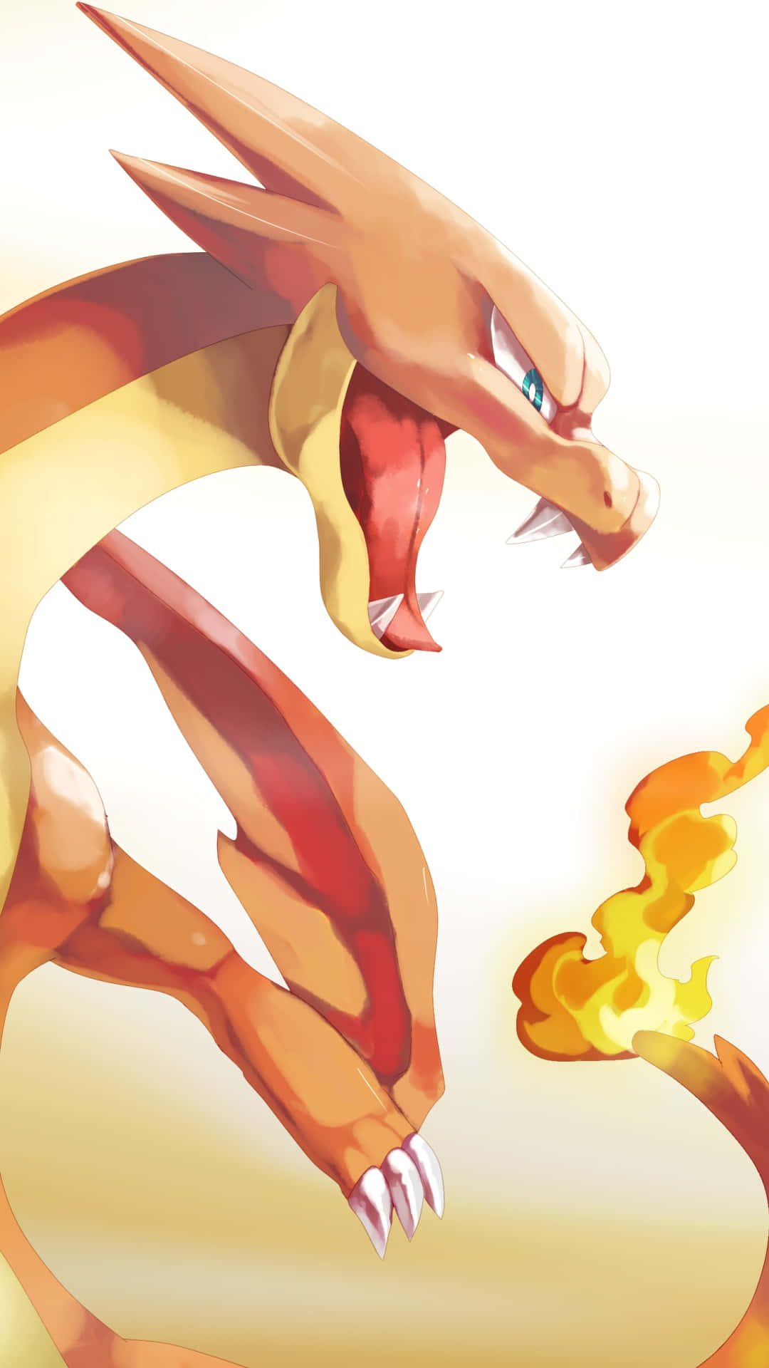 Charizard, den Fire-Type Pokemon, blusser over din skrivebordsbaggrund. Wallpaper