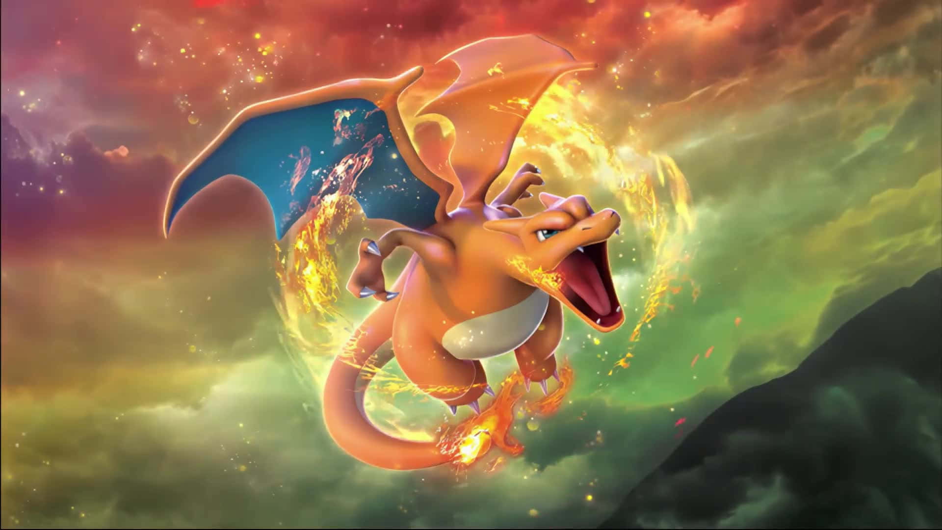 Charizard: Den magtfulde ild-åndende Pokemon Wallpaper