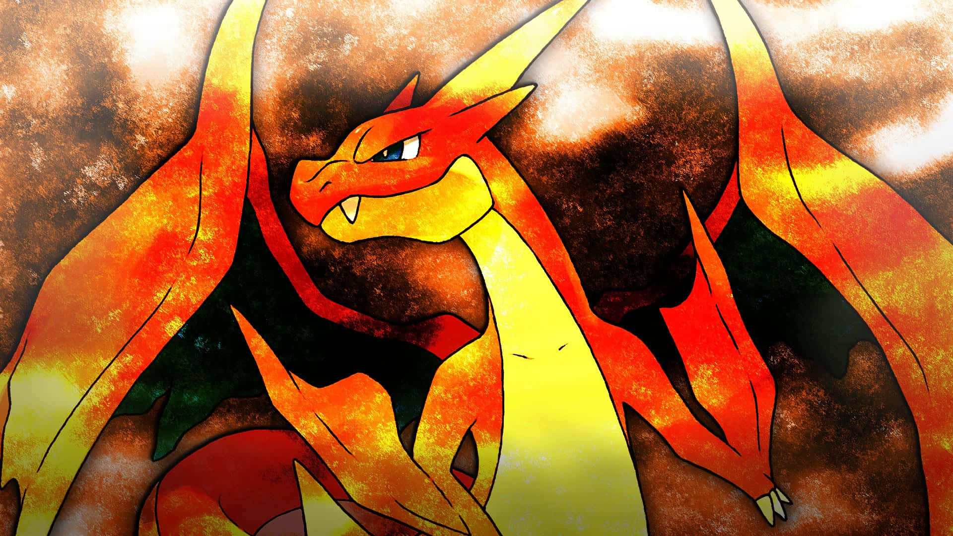 Den ildspyende kræftige Charizard, en legendarisk Pokémon. Wallpaper