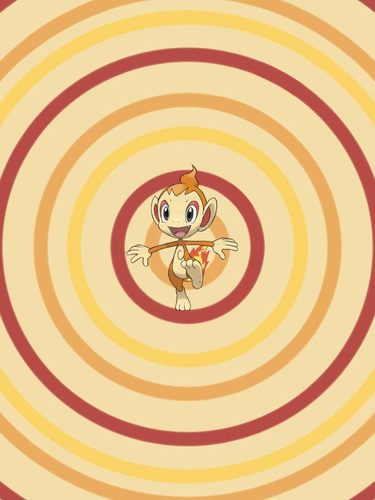 Pokemon Chimchar Surrounded By Rings Wallpaper