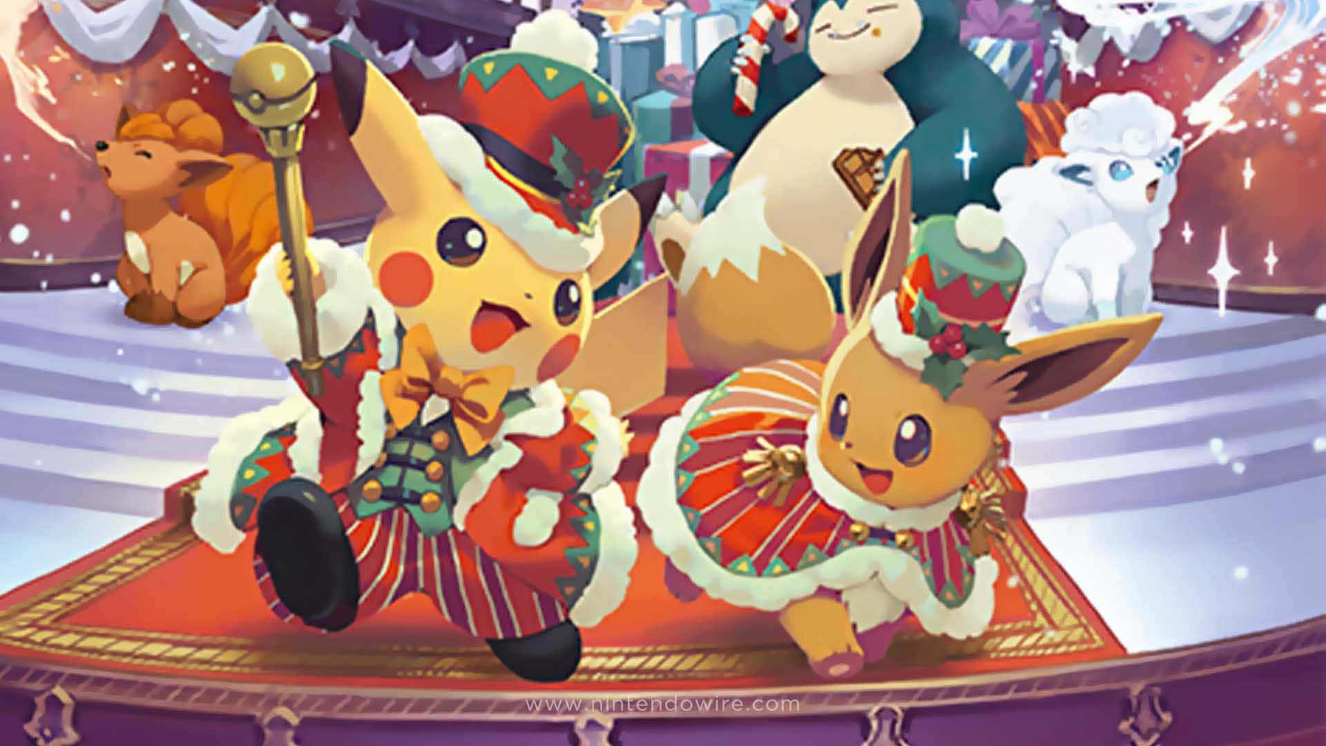 Fiestade Disfraces De Pokémon En Navidad Fondo de pantalla