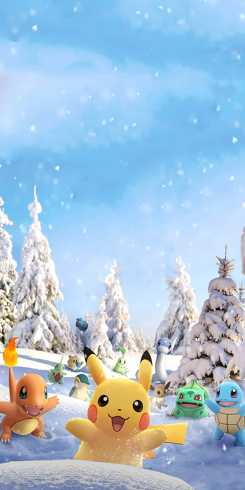 Pikachucelebra La Navidad Fondo de pantalla
