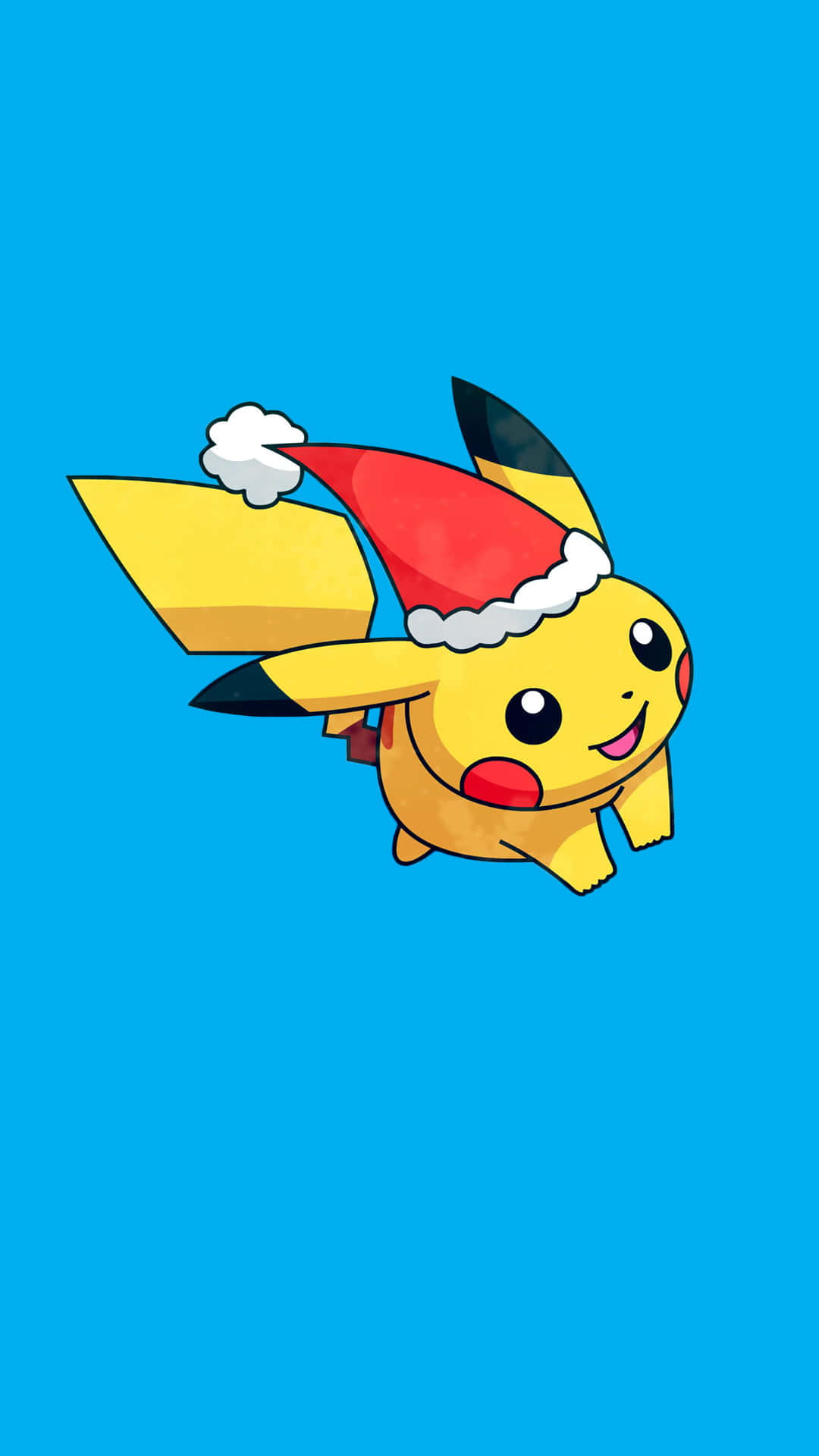 Pokémon Christmas Pikachu With Santa Hat Wallpaper