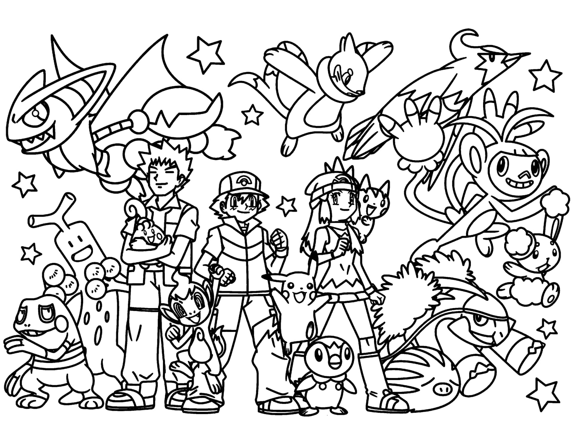 Pokemon Coloring Pages Ash and Friends Colouring book fun for kids