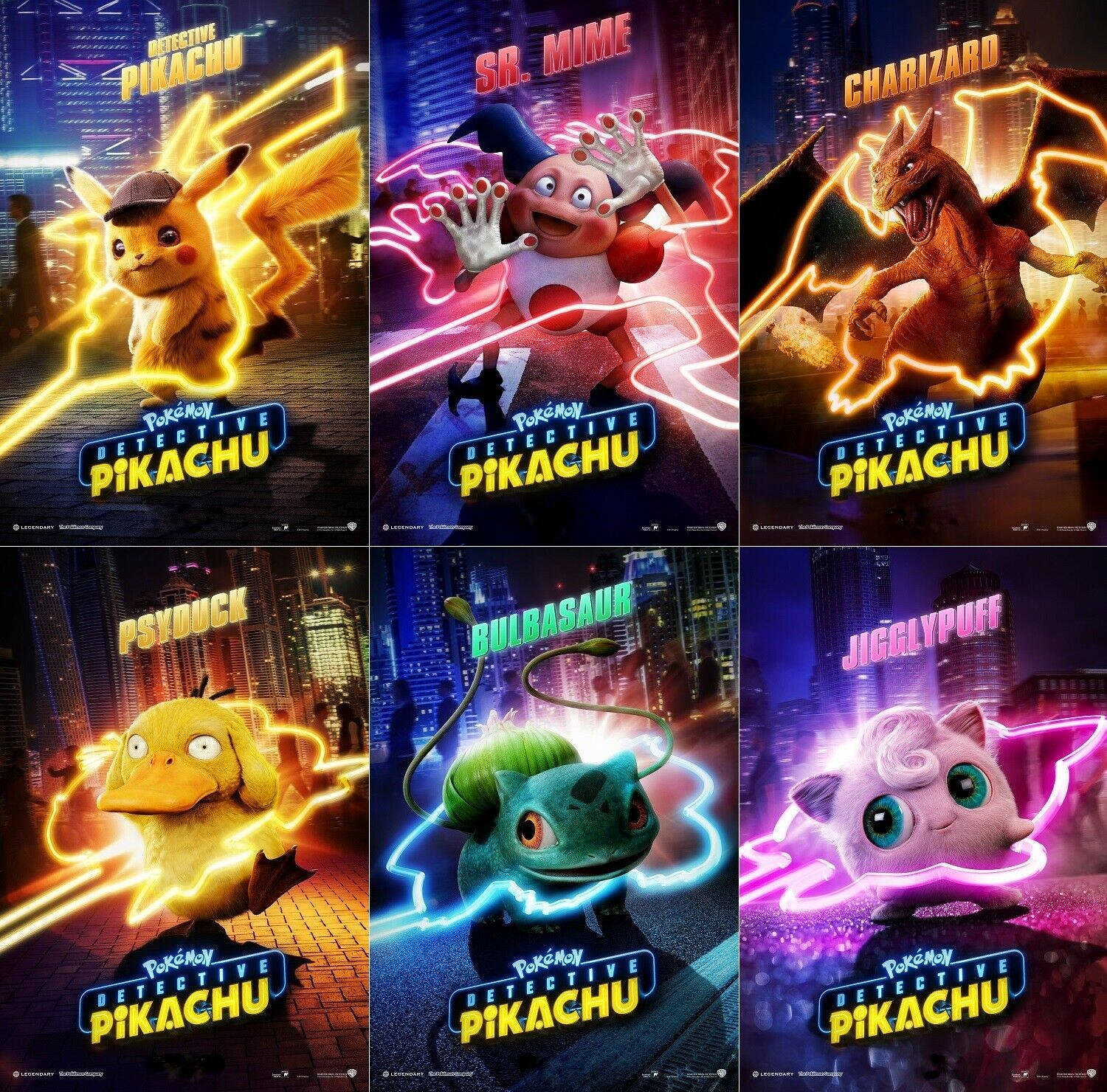 Pokemon Detective Pikachu forskellige Pokemon-plakater 4K Tapet Wallpaper