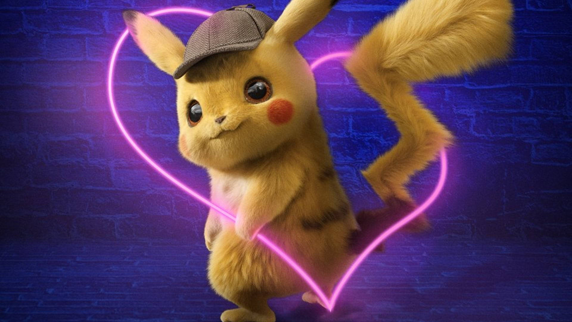 Pokemon Detective Pikachu Neon Heart Wallpaper