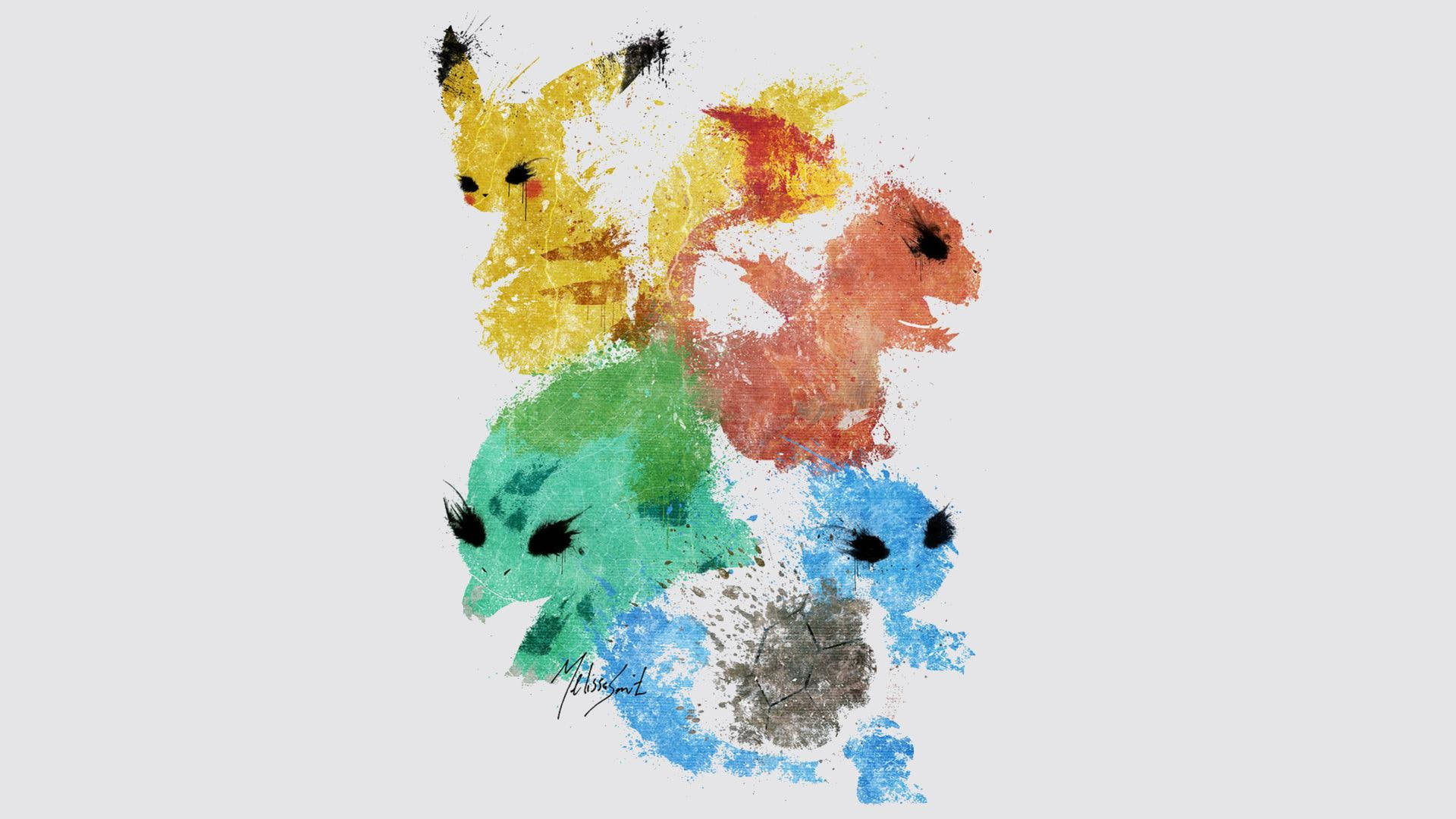 Pokémon Digital Grunge Drawing Wallpaper