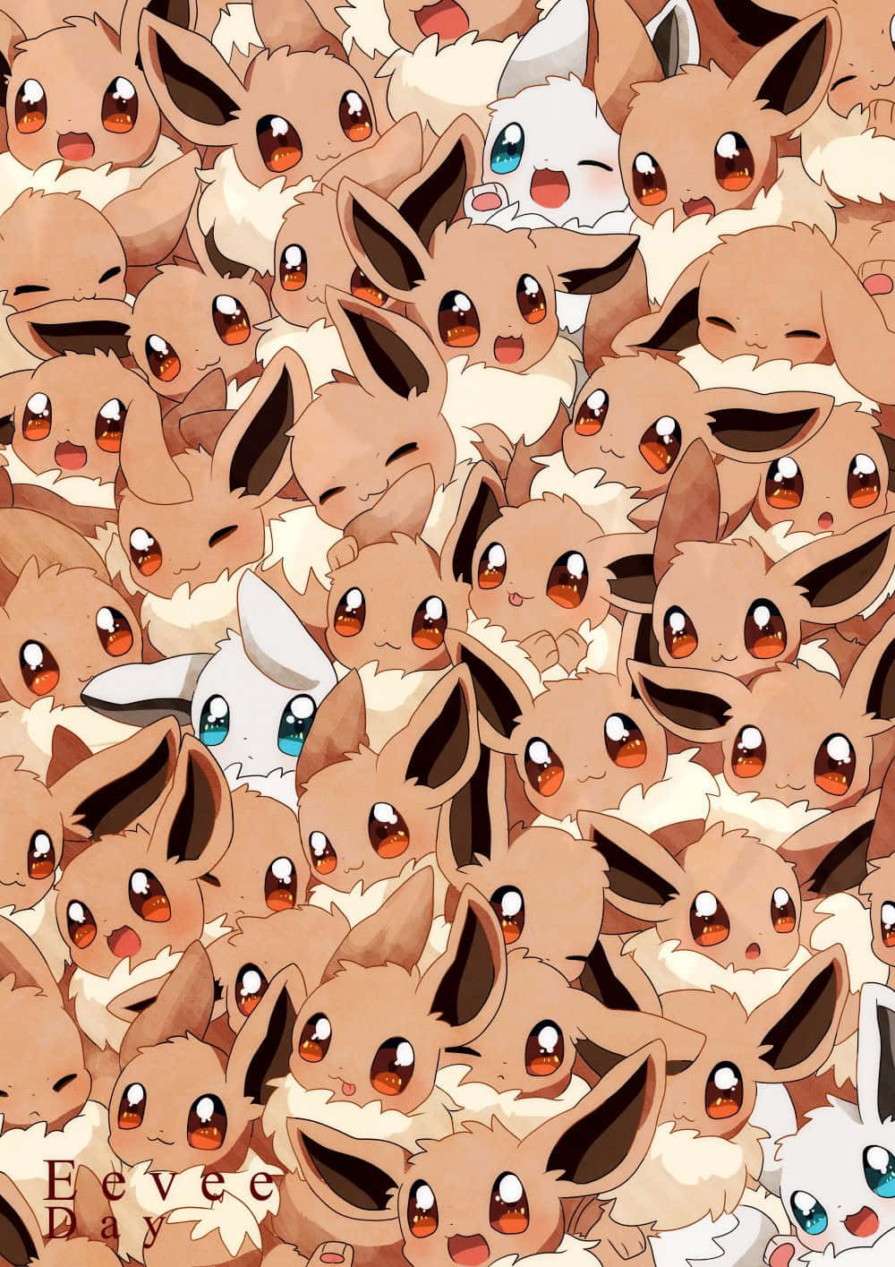 Tränahårt Och Bli En Pokémon-mästare Med Eevee! Wallpaper