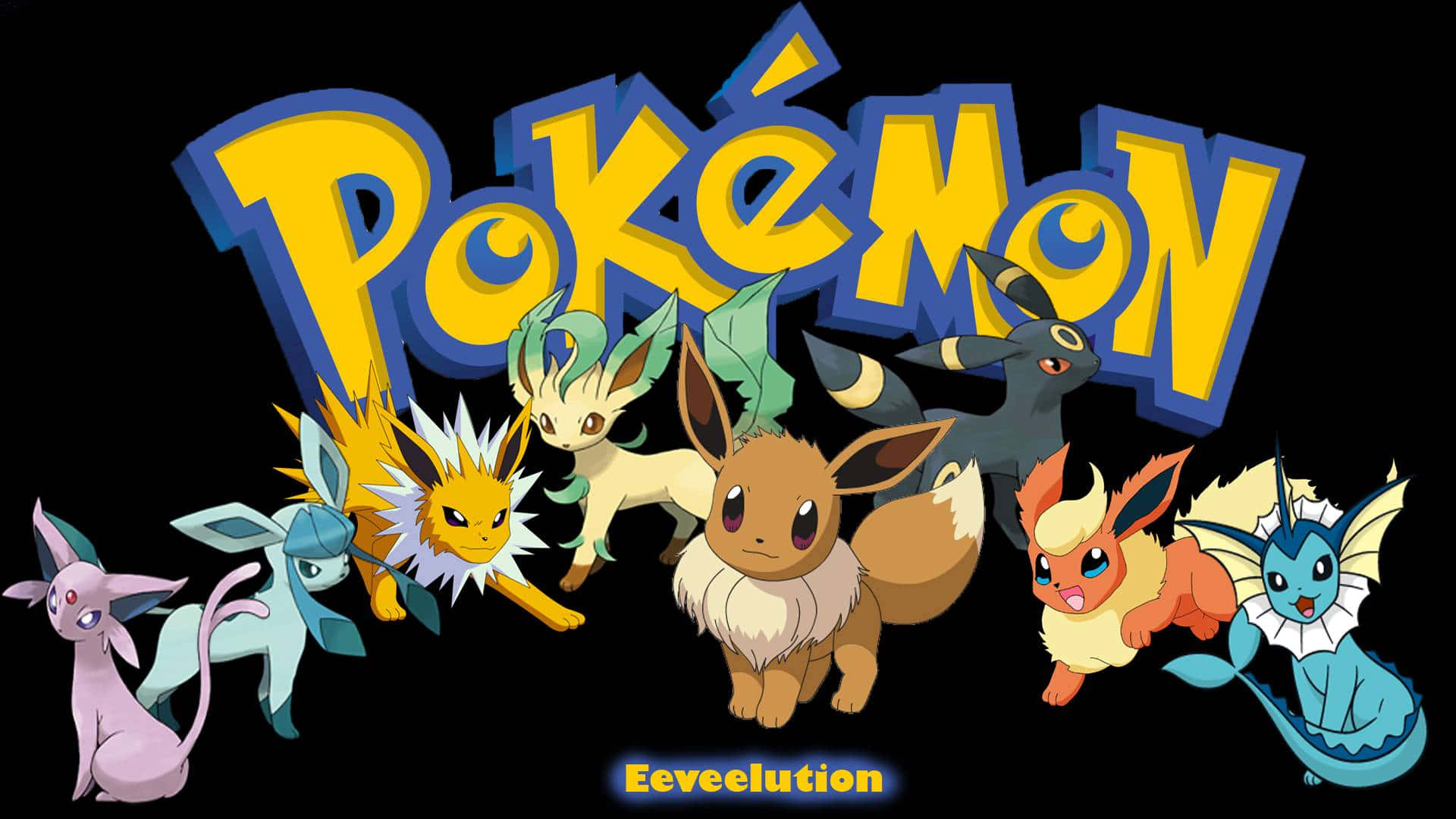 Anime Pokémon Eevee Poster Tapet: Se efter Eevee mens du oplever en anime-stil! Wallpaper