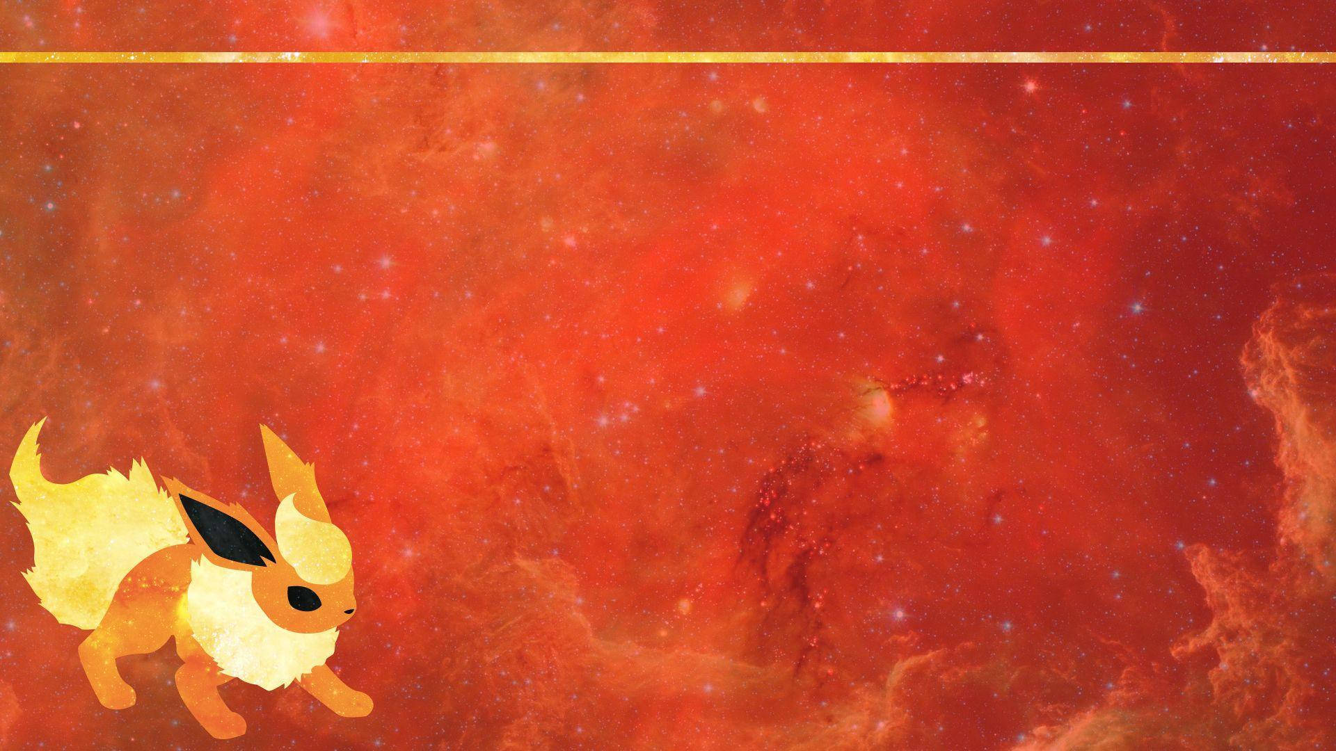 Pokemon Flareon With Textured Orange Background Wallpaper