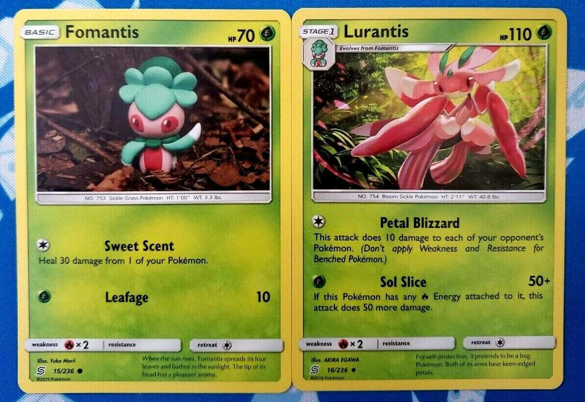 Pokémon Fomantis Gaming Card Collectibles Wallpaper
