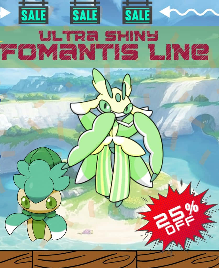 Pokémon Fomantis Sale Poster Wallpaper