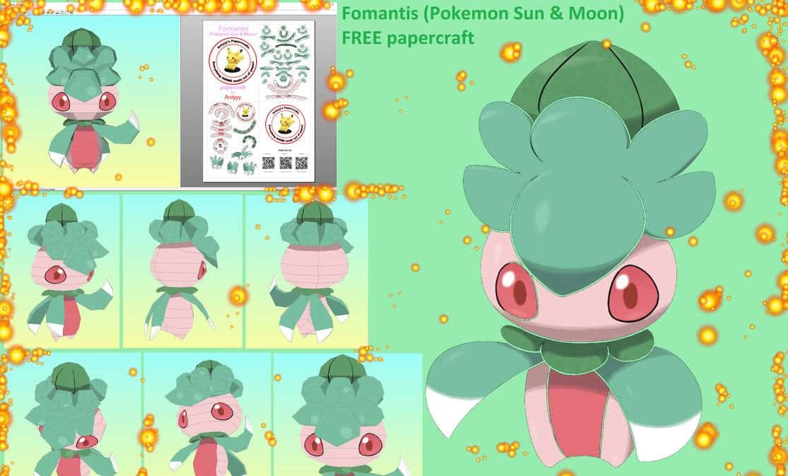 Pósterde Pokémon Fomantis Sol Y Luna Fondo de pantalla