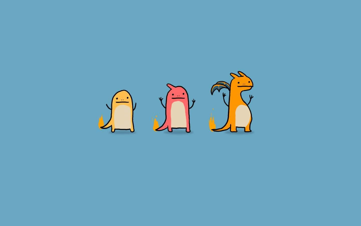 A Group Of Cartoon Dinosaurs Standing In A Row