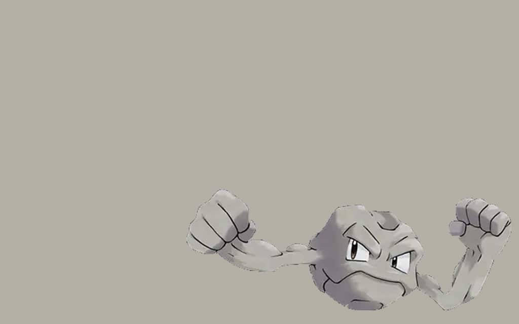 Pokemon Geodude On Gray Background Wallpaper