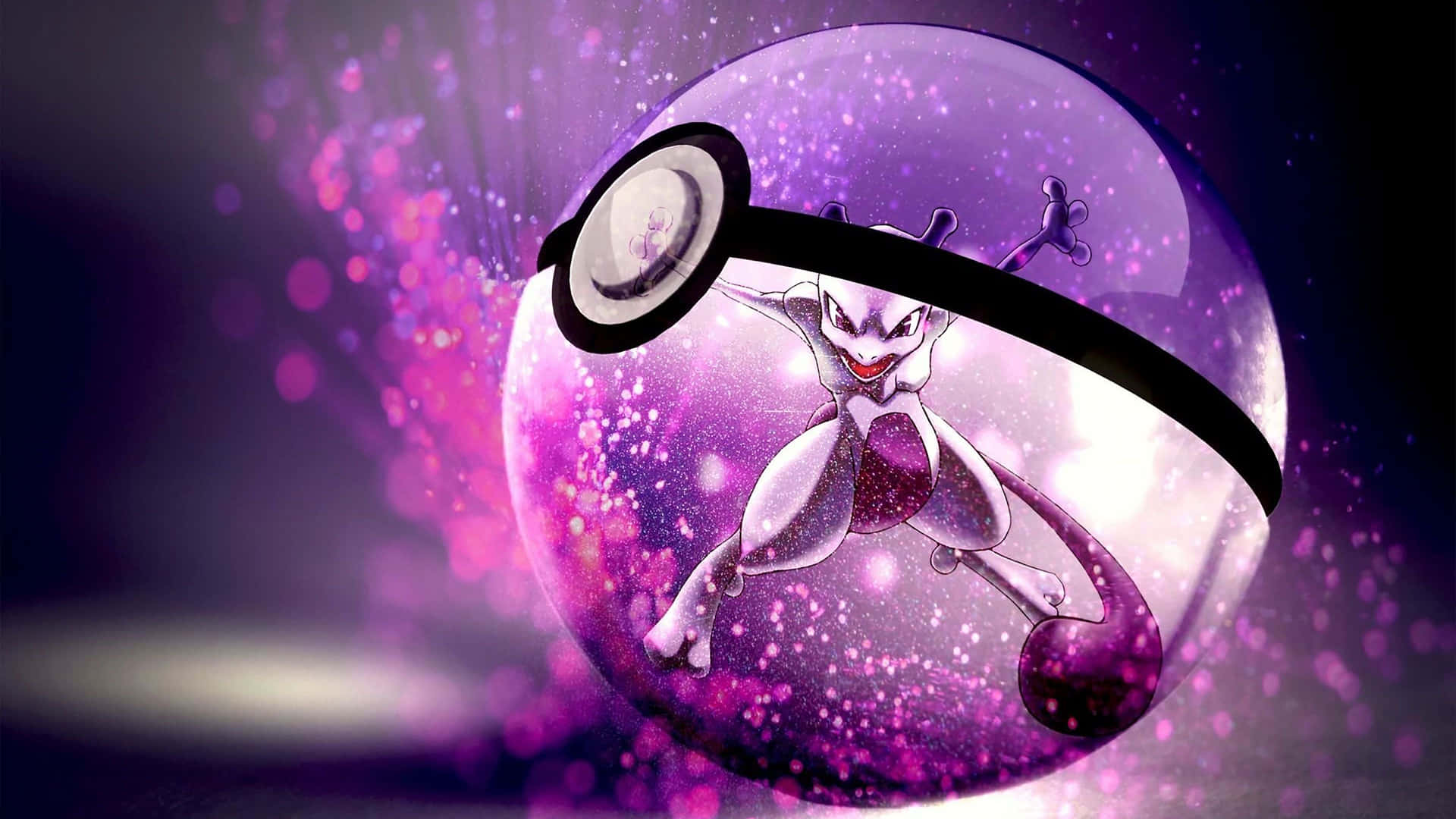 Pokemon Go Mewtwo i lilla baggrund Wallpaper