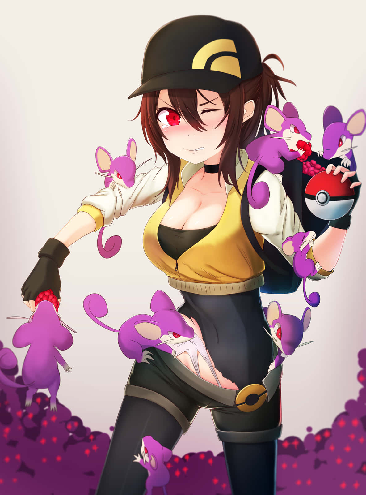 Pokémon Go Female Protagonist With Many Rattata On Her Wallpaper