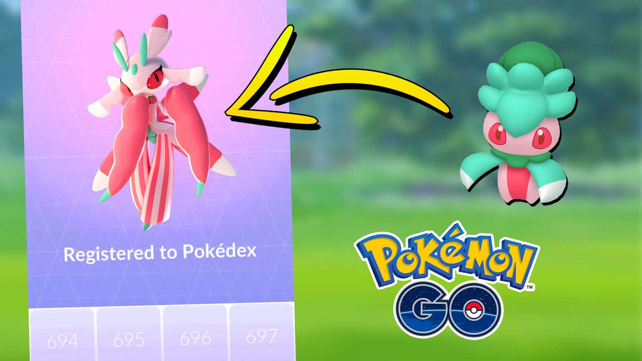 Pósterde Pokémon Go Con Fomantis Y Lurantis. Fondo de pantalla