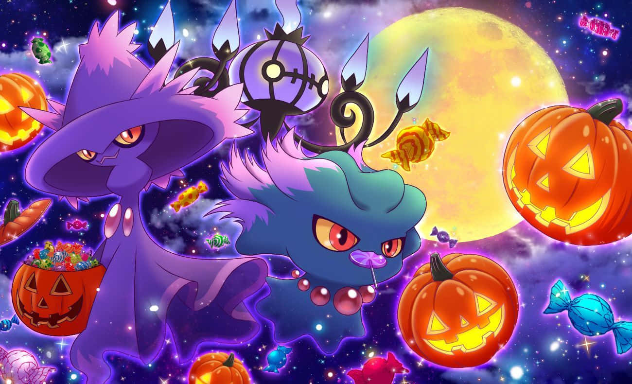 Vibrant Pokemon Halloween Wallpaper
