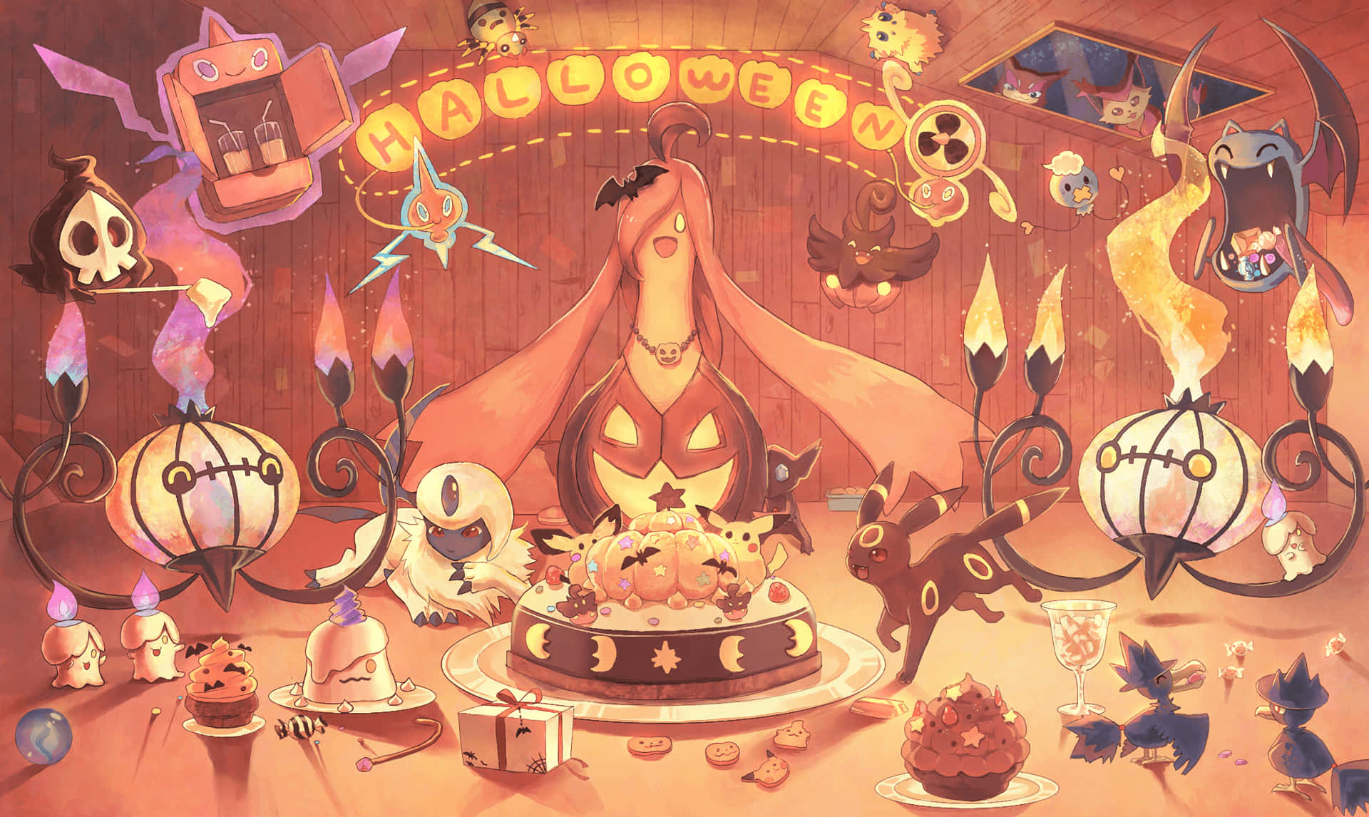 Catturatutti Gli Spettri E Le Zucche In Questa Avventura Di Pokemon A Halloween! Sfondo