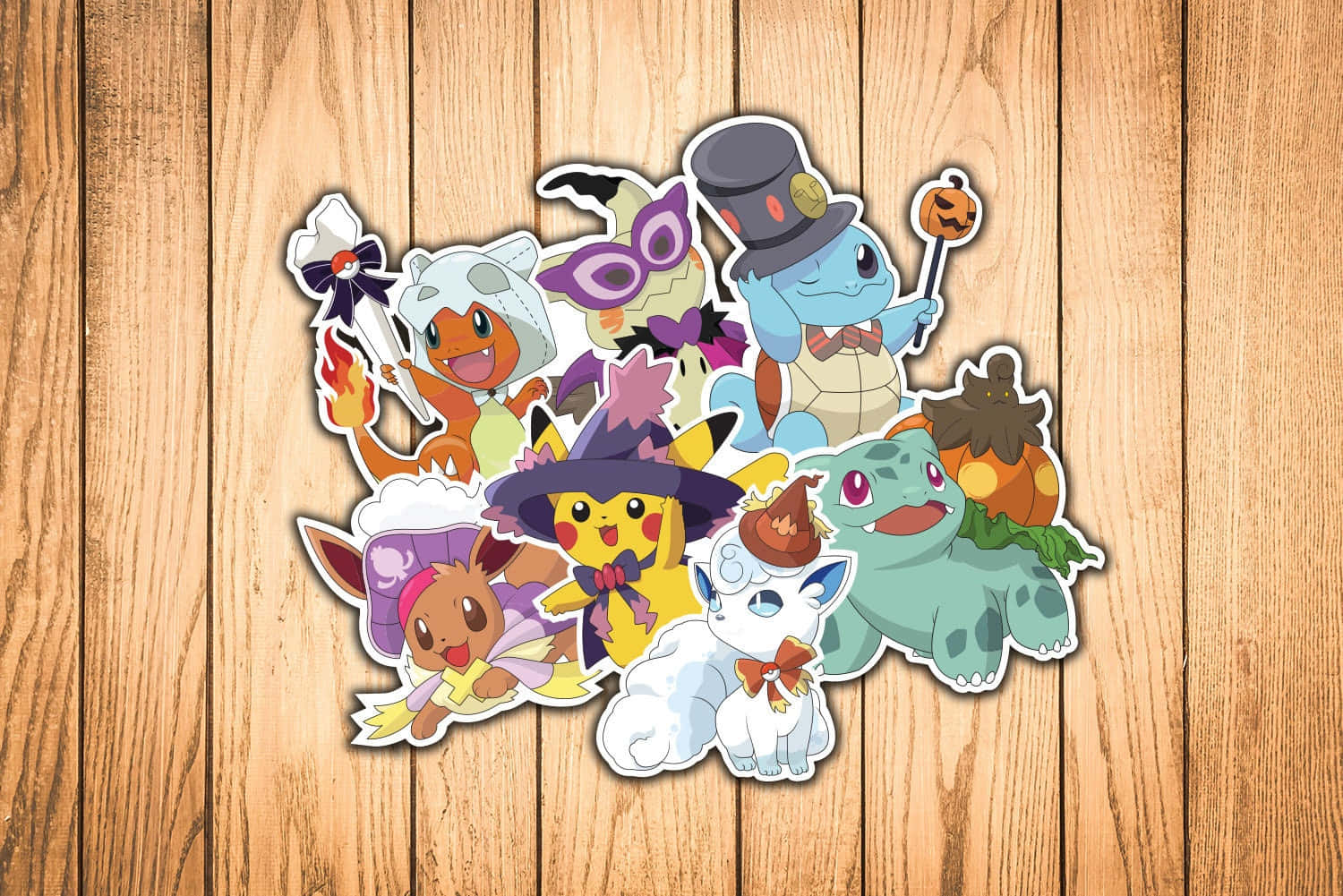 Celebrate Halloween with your favorite Pokémon characters! Wallpaper