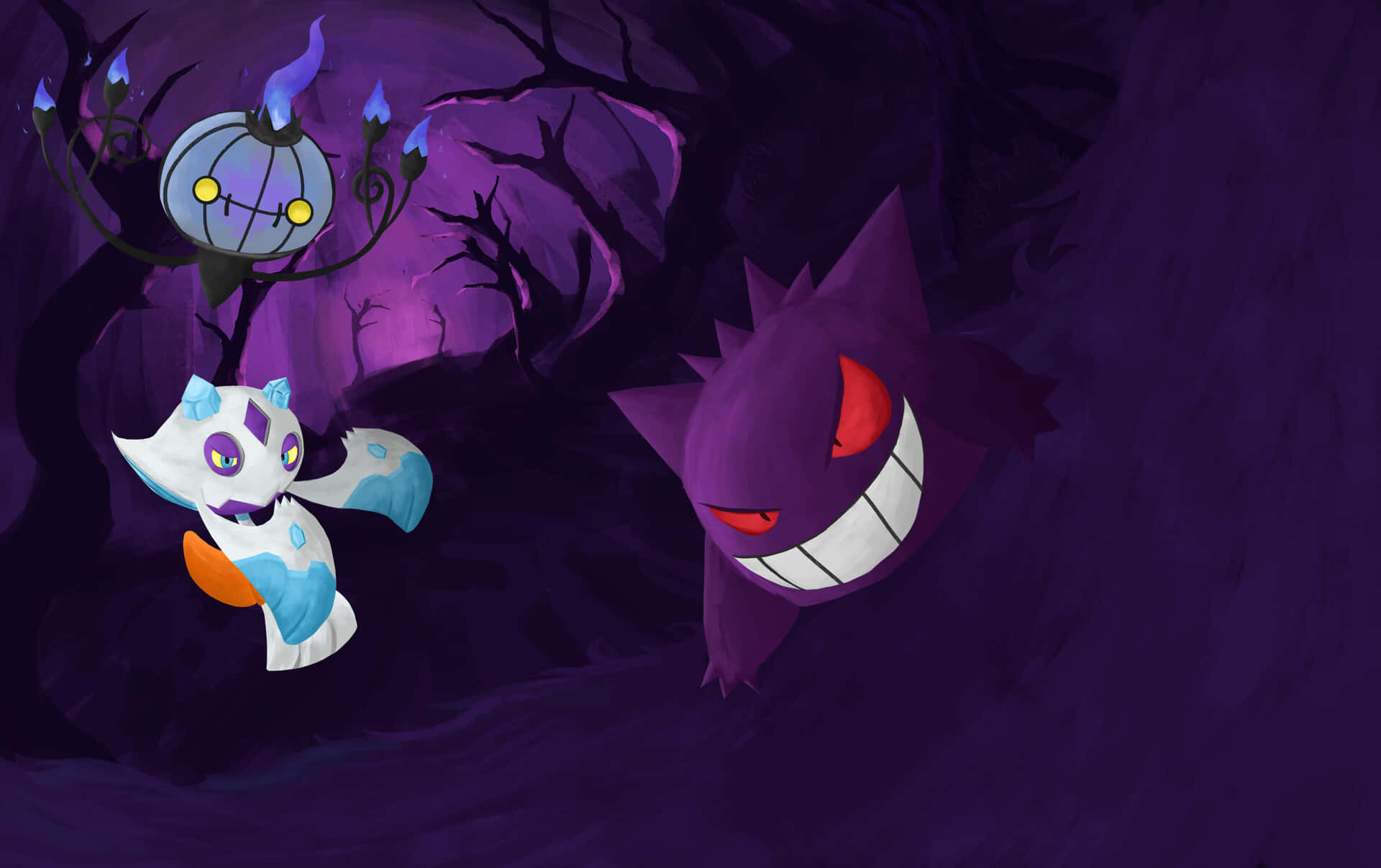 "Throw on your scariest cloak for Pokemon Halloween!" Wallpaper