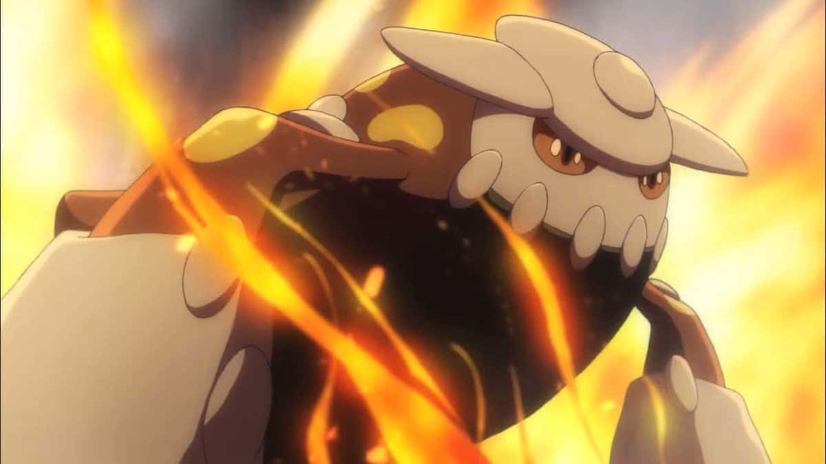 Pokemon Heatran Surrounded By Blazing Fire Wallpaper