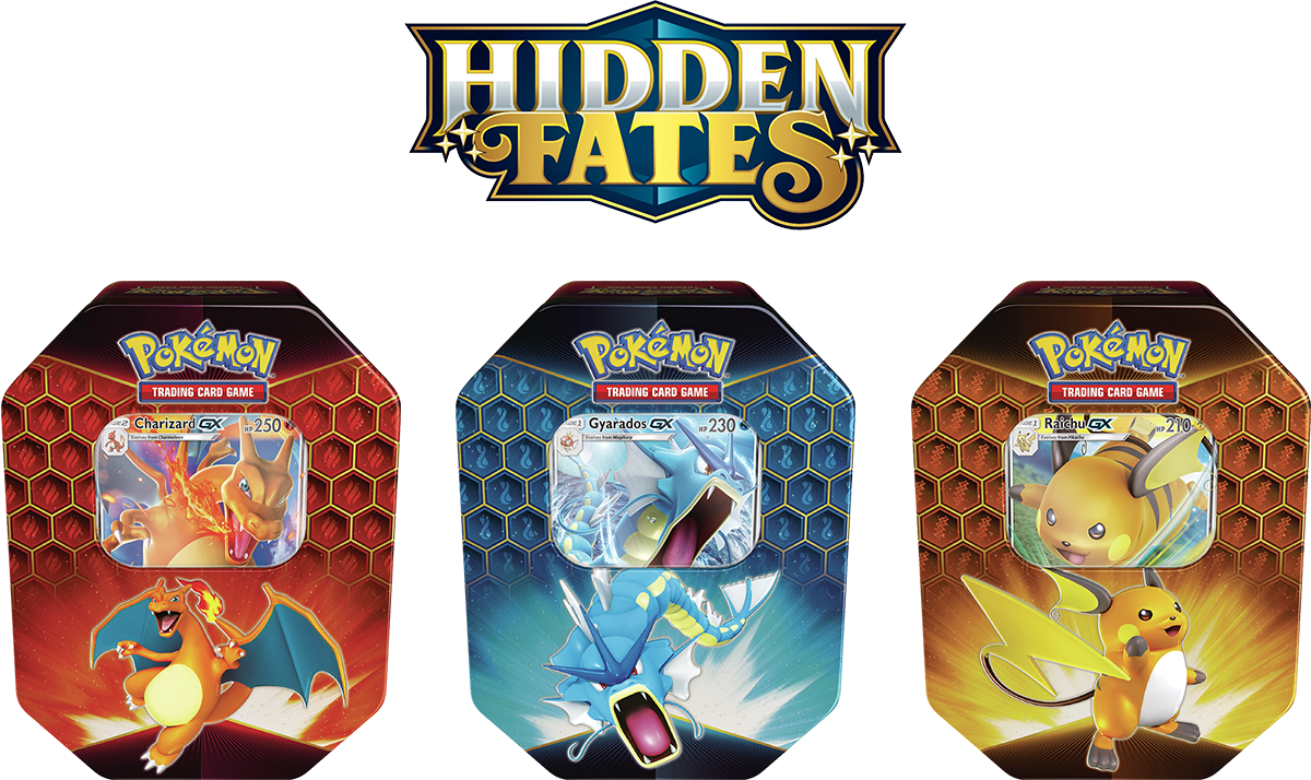 Pokemon Hidden Fates Tins Collection PNG