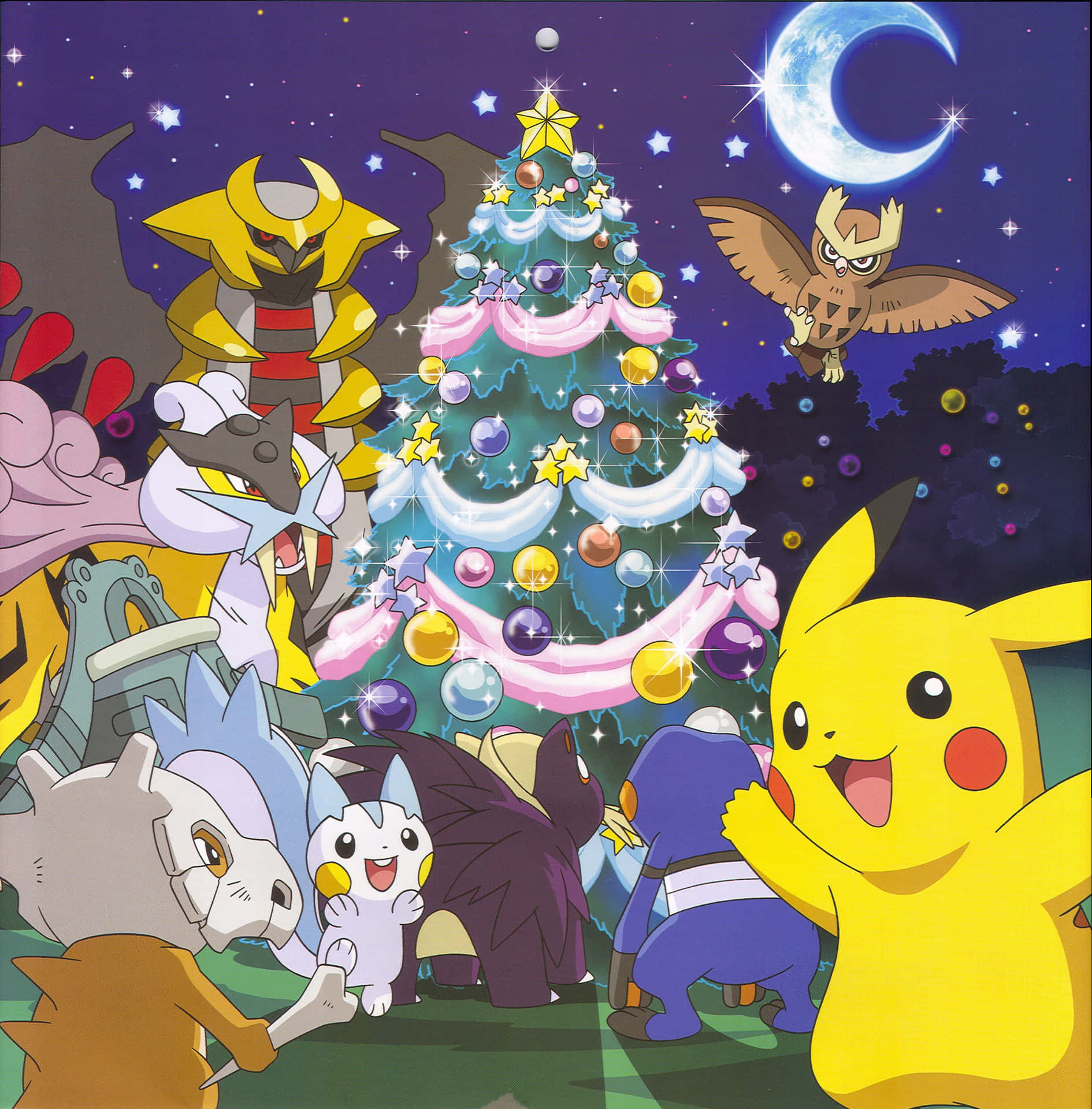 Pokemon Holiday Celebrationwith Noctowl Wallpaper