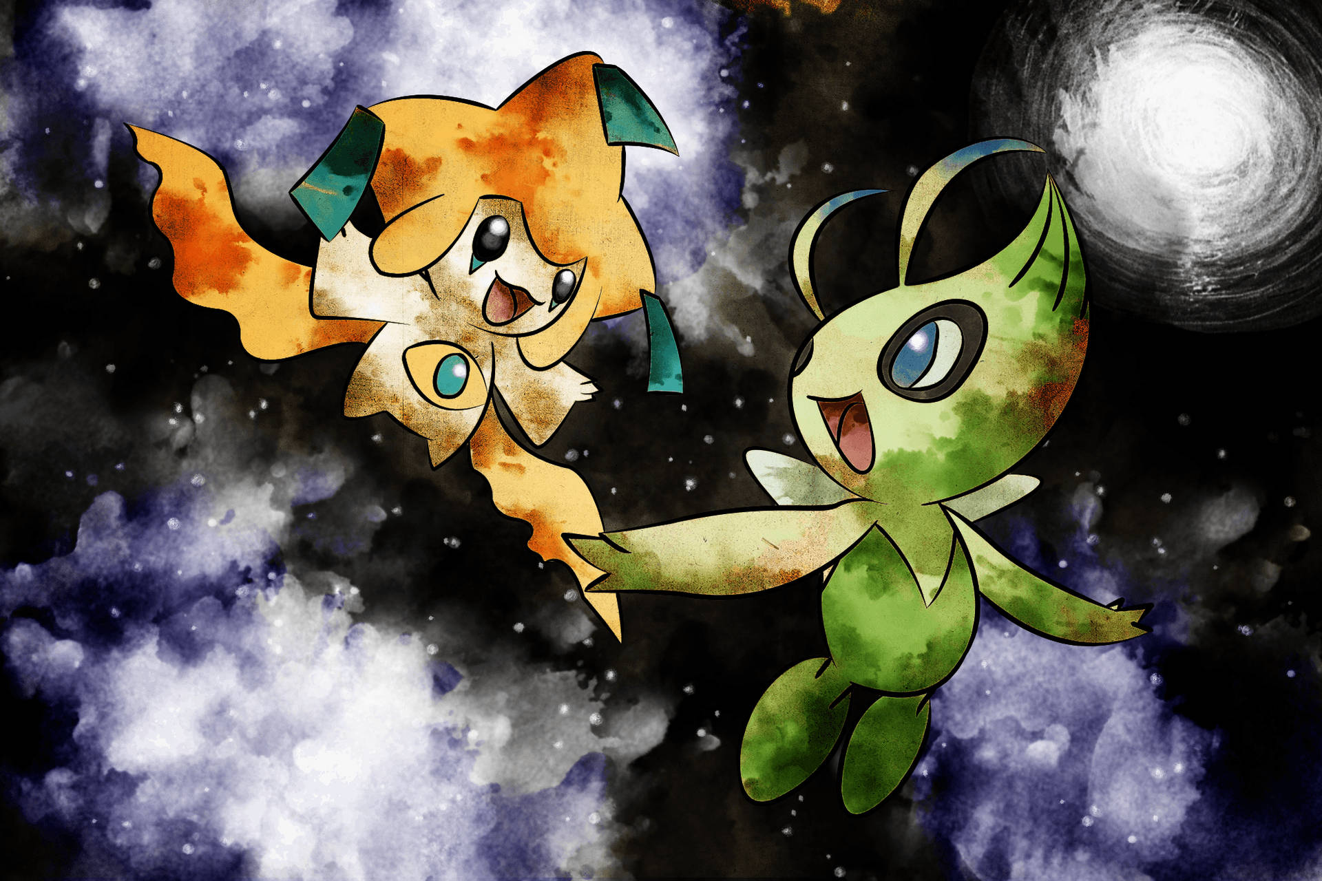 Pokémon Jirachi And Celebi Wallpaper