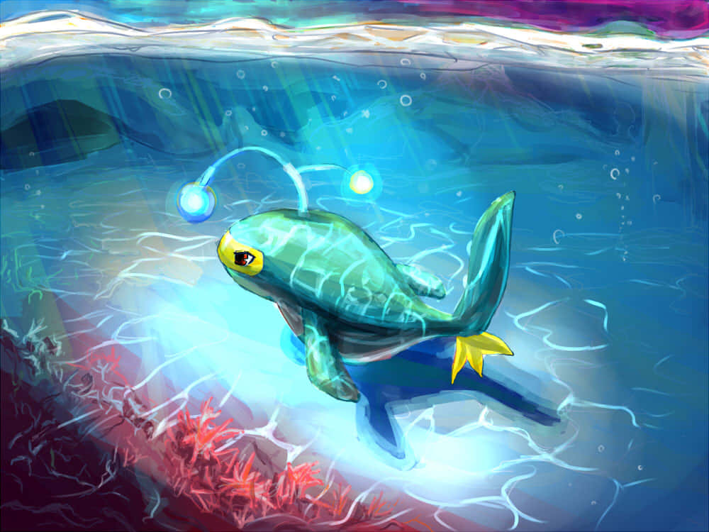 Pokemon Lanturn Swimming Underwater Wallpaper