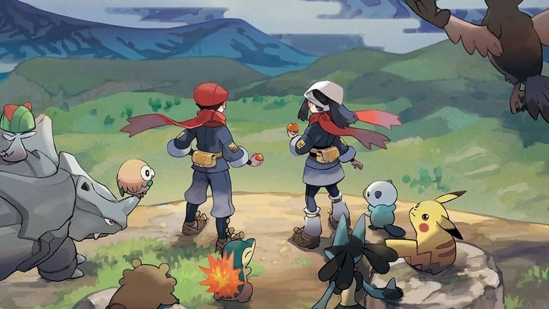 Pokemon Legends Arceus bjergtop baggrundsbillede Wallpaper