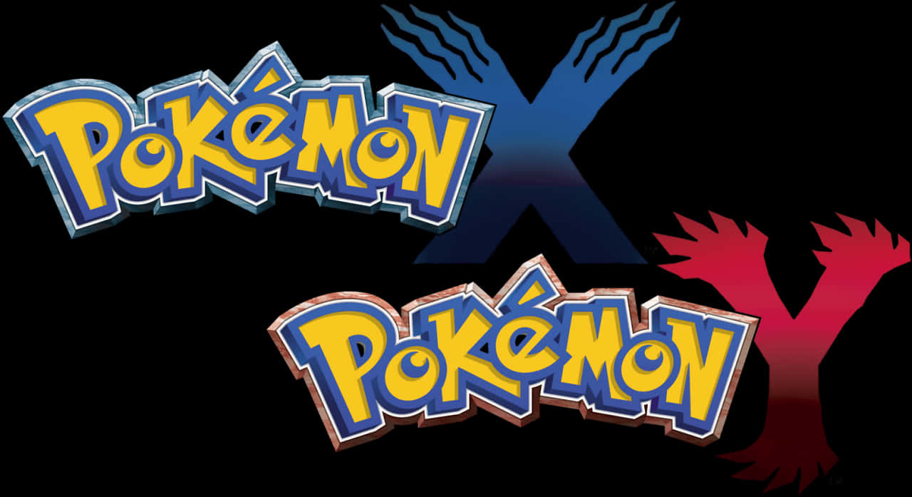 Pokemon Logowith Legendary Bird Silhouettes PNG