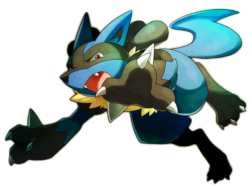 Pokemon Lucario Running With A Fierce Look Wallpaper
