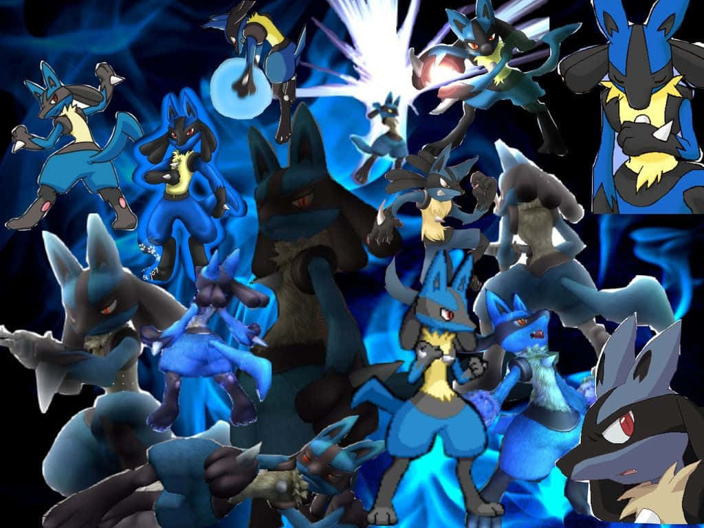 Collagede Movimientos De Pokémon Lucario Fondo de pantalla