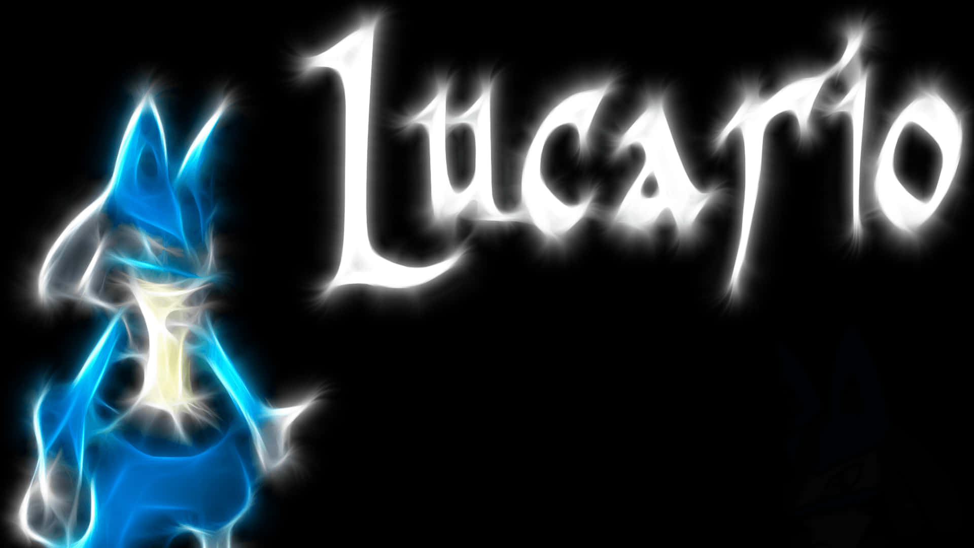 Blauund Weiß Leuchtendes Pokémon Lucario Wallpaper