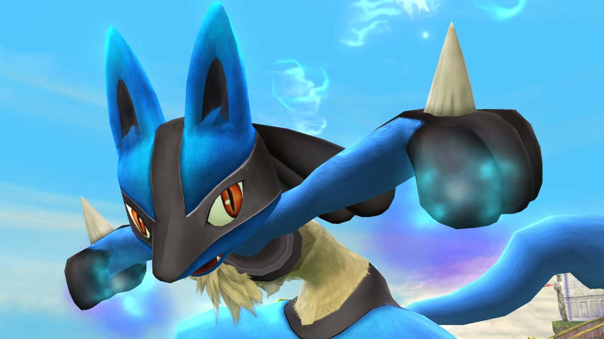 Pokemon Lucario With Outstretched Fists Wallpaper