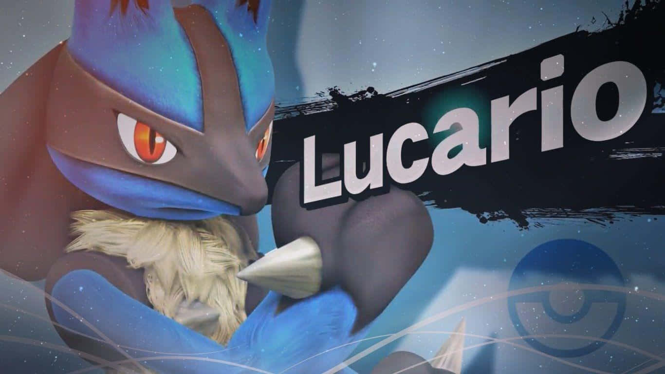 Pokemon Lucario With Name In Black Paint Wallpaper