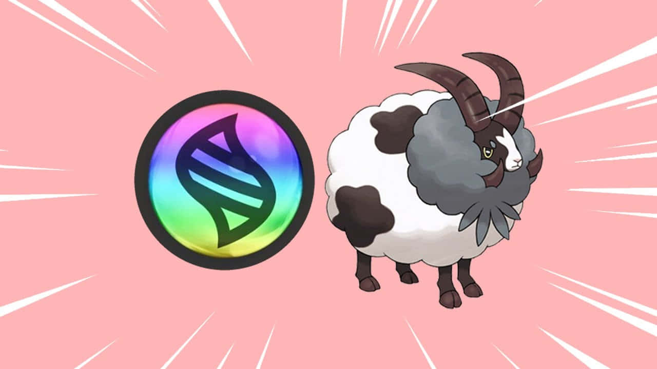 Logotipode Piedra Mega De Pokémon Y Dubwool. Fondo de pantalla
