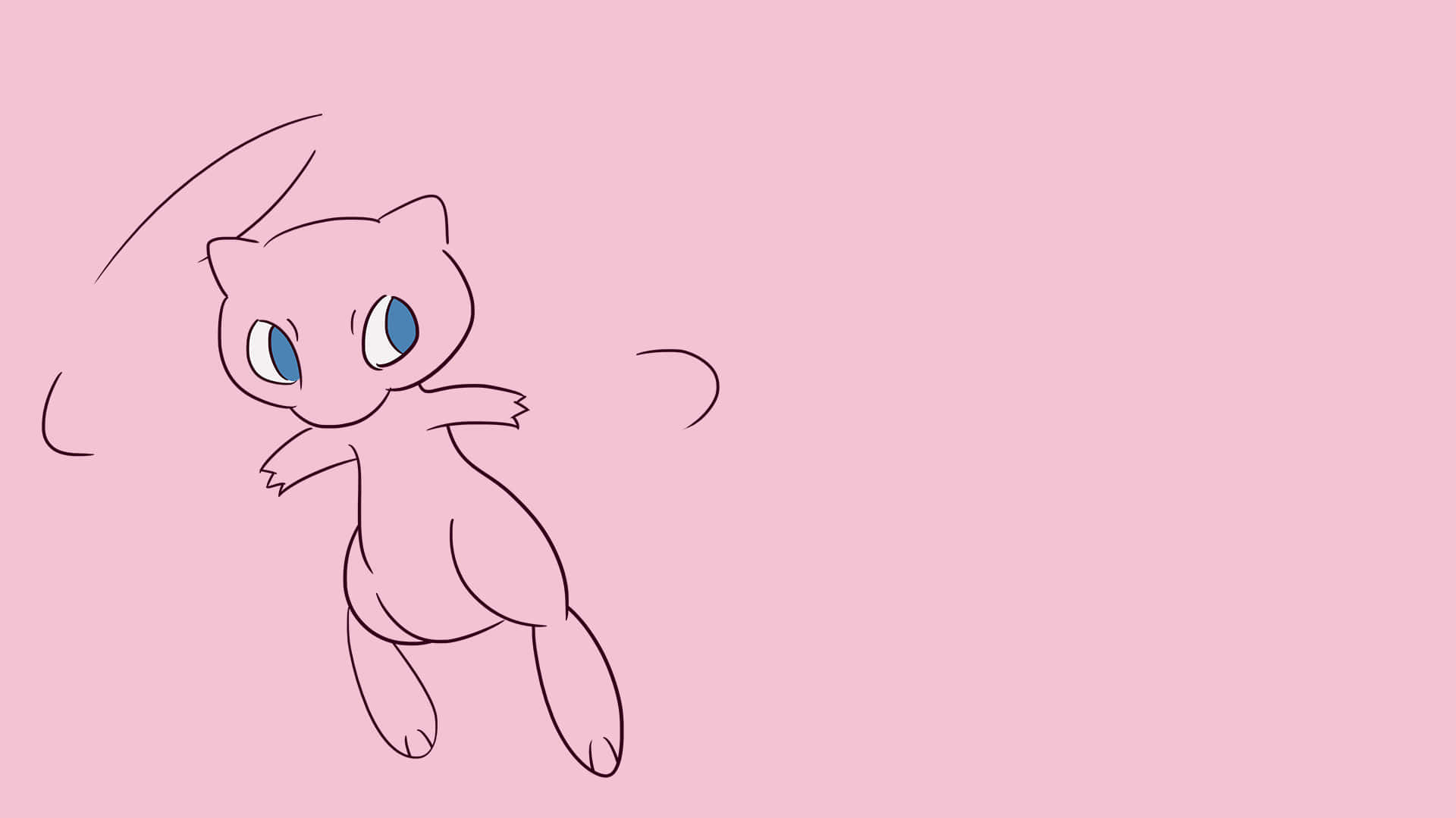 Einezeichnung Einer Pinken Katze, Die In Der Luft Fliegt Wallpaper